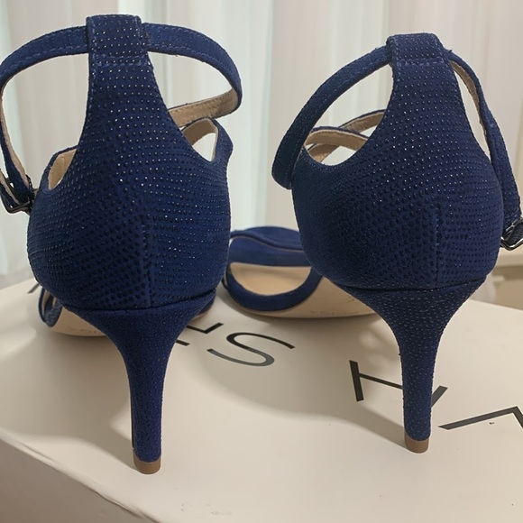 Via Spiga NIB Leesa Lapis Leather Suede Crisscross Ankle Open Toe Party Heels 8M - Picture 10 of 17